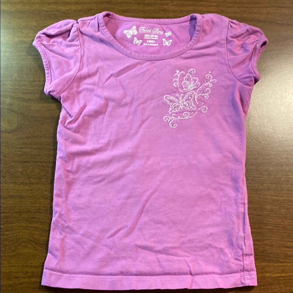Pink Butterfly Kids Shirt